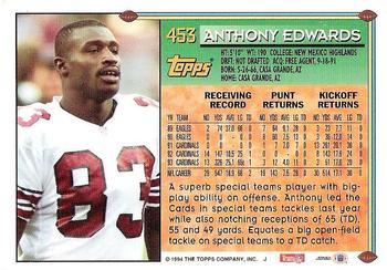 1994 Topps #453 Anthony Edwards Back