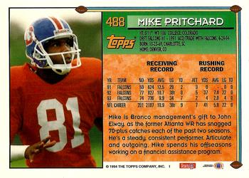 1994 Topps #488 Mike Pritchard Back