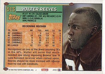 1994 Topps #513 Walter Reeves Back
