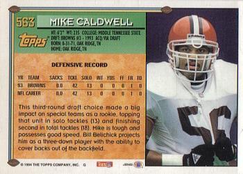 1994 Topps #563 Mike Caldwell Back