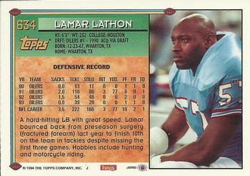 1994 Topps #634 Lamar Lathon Back