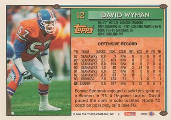 1994 Topps #12 David Wyman Back