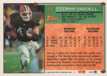1994 Topps #44 Tommy Vardell Back