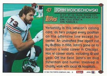 1994 Topps #47 John Wojciechowski Back