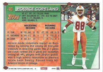 1994 Topps #48 Horace Copeland Back