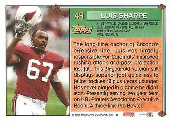 1994 Topps #49 Luis Sharpe Back