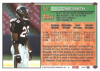 1994 Topps #52 Tony Smith Back