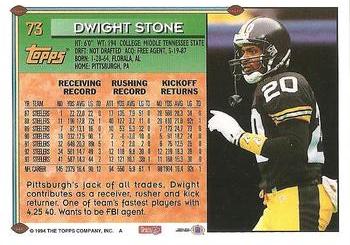 1994 Topps #73 Dwight Stone Back