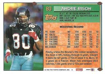 1994 Topps #80 Andre Rison Back
