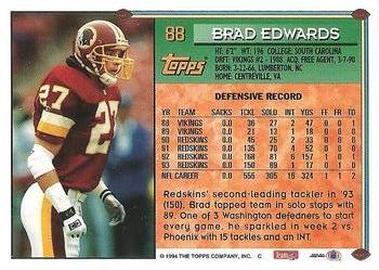 1994 Topps #88 Brad Edwards Back