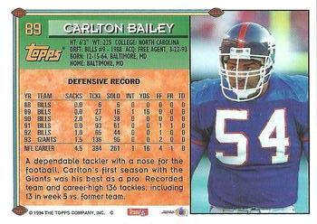 1994 Topps #89 Carlton Bailey Back