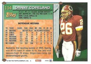 1994 Topps #114 Danny Copeland Back