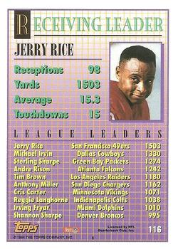 1994 Topps #116 Jerry Rice Back