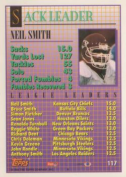 1994 Topps #117 Neil Smith Back
