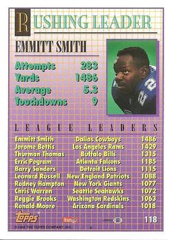 1994 Topps #118 Emmitt Smith Back