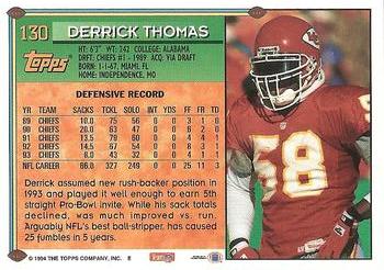 1994 Topps #130 Derrick Thomas Back