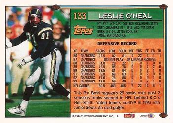 1994 Topps #133 Leslie O'Neal Back