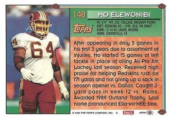 1994 Topps #148 Mo Elewonibi Back