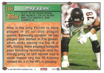 1994 Topps #166 Mike Kenn Back