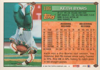 1994 Topps #186 Keith Byars Back