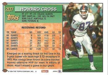 1994 Topps #207 Howard Cross Back