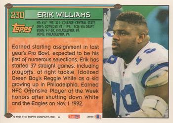 1994 Topps #230 Erik Williams Back