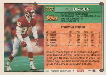 1994 Topps #237 J.J. Birden Back