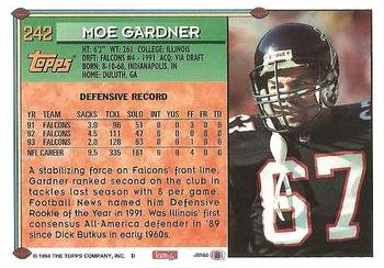 1994 Topps #242 Moe Gardner Back