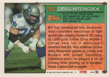 1994 Topps #253 Bill Hitchcock Back