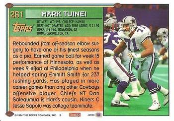 1994 Topps #261 Mark Tuinei Back