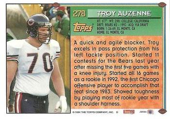 1994 Topps #278 Troy Auzenne Back