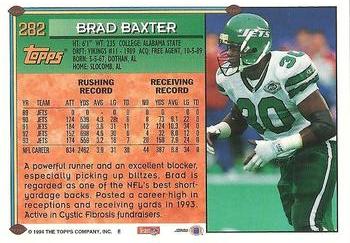 1994 Topps #282 Brad Baxter Back