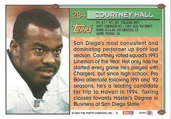 1994 Topps #284 Courtney Hall Back