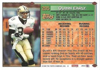 1994 Topps #285 Quinn Early Back