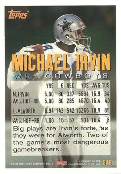 1994 Topps #318 Michael Irvin Back