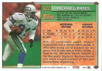 1994 Topps #322 Michael Bates Back