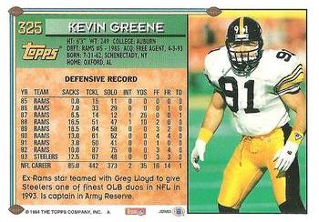 1994 Topps #325 Kevin Greene Back