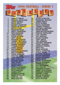 1994 Topps #329 Checklist: 1-165 Front