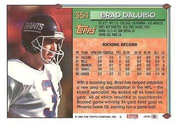 1994 Topps #354 Brad Daluiso Back