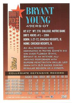 1994 Topps #356 Bryant Young Back