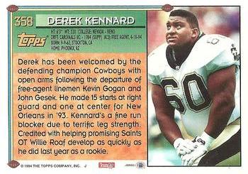 1994 Topps #358 Derek Kennard Back