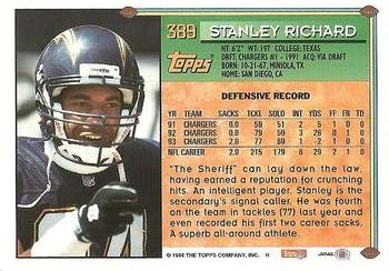 1994 Topps #389 Stanley Richard Back