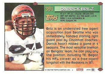 1994 Topps #391 Darrick Brilz Back