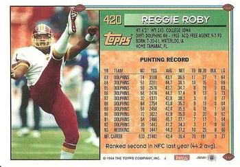 1994 Topps #420 Reggie Roby Back