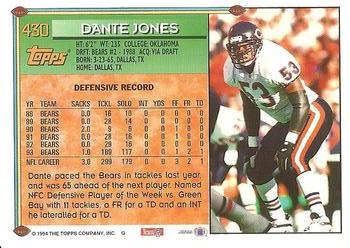 1994 Topps #430 Dante Jones Back