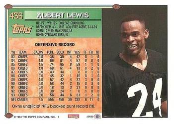 1994 Topps #436 Albert Lewis Back