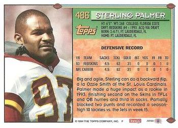 1994 Topps #486 Sterling Palmer Back