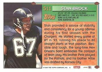 1994 Topps #511 Stan Brock Back