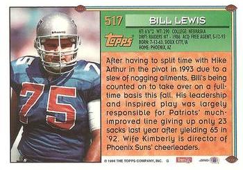 1994 Topps #517 Bill Lewis Back