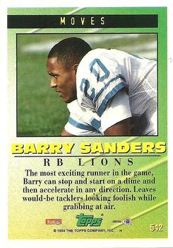 1994 Topps #542 Barry Sanders Back